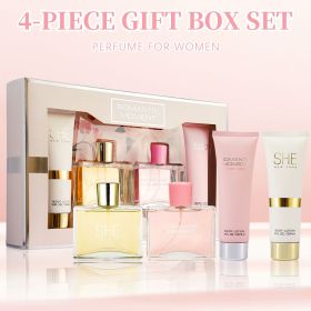 Women's Perfume & Body Lotion 4-Piece Gift Set | 2 Long-Lasting Fragrances, 3.4 oz Eau de Parfum & 4.1 oz Lotion | Ideal for Holidays, Dating