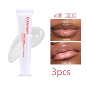 Glossy Lip Glaze Waterproof Long Lasting Lip Gloss Glossy Mirror Tea Red Liquid Lipstick Doodle Lip Korean Makeup (Option: 05 WHITE-10ml-3pcs)