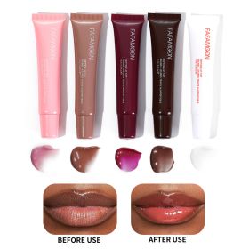 Glossy Lip Glaze Waterproof Long Lasting Lip Gloss Glossy Mirror Tea Red Liquid Lipstick Doodle Lip Korean Makeup (Option: Five piece set-10ml-1pc)
